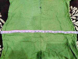 short olive green kurta 3/4 sleeve