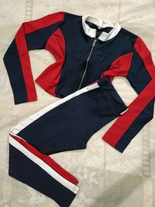 Zip Up Color Block Jacket &amp; Pants Set