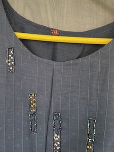 Grey Kurta with Pants Set