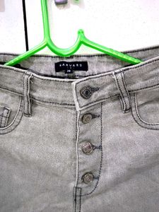 Grey Denim Hight Waist Jeans