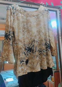 Coffee Colour Print Top