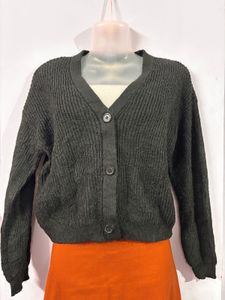 Charcoal Knit Cardigan