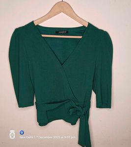 Chic Green Wrap Top - Perfect for any occasion