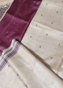 Hand Embroidered double shade Silk Saree