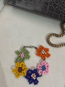 Colorful Flower Necklace and bracelete set