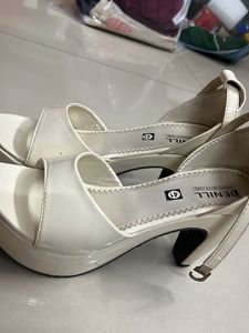 White Denill Heels - Size 41