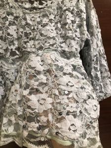 Blue Lace Detail Top