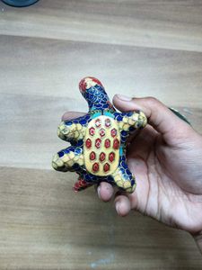 vintage cloisonne hand-painted Turtle And Saucer