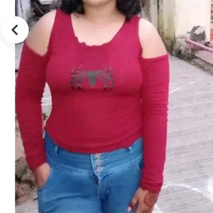 Red Spider Web Crop Top