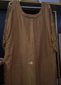 Elegant Golden Embroidered Salwar Kameez