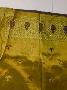 Elegant Olive Green Saree