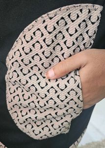 Black Tunic with Geometric Details