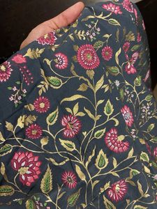 Golden Embroidered Anarkali Floor Length Kurta