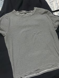 Ribbed T-shirt - Black/striped