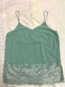 Mint Lace Trim Cami Top