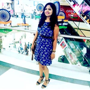 Blue Printed Cotton Dress