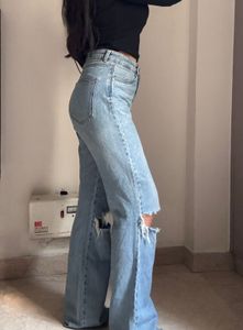 Ripped Wide Leg Jeans