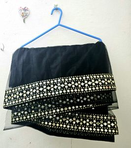 Black Net Saree