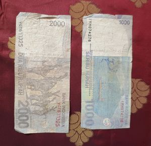 🔥 Indonesia 1000 And 2000 Rupiah Notes, Poor Cond