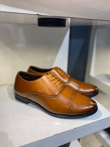 Brown Leather Cap Toe Oxfords