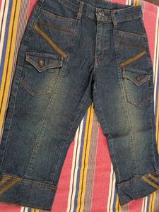 Girls Denim Capris with Pockets