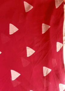 Elegant Red Cotton Saree