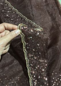 New Brown Pure Tissue Saree