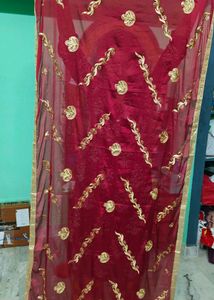 maroon festive unstitched outfit