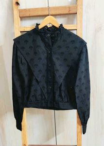 Elegant Black Embroidered Top Size-36-38