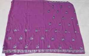 Elegant Purple Saree with Blouse