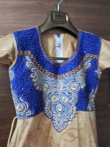 Blue With Sandal Anarkali