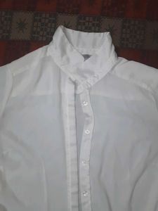 H&amp;M White Long Sleeve Shirt