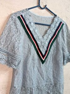 Trendy Ladies Lace Top Blue 💙