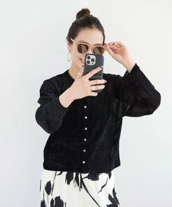 Stylish Black Cardigan velvet