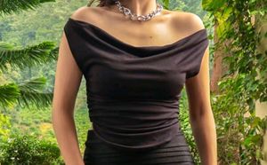 Uptownie Cotton Stretchable Drape Crop Top