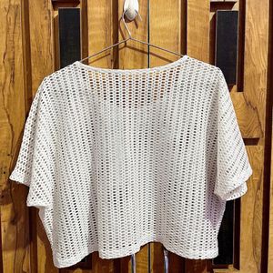 Crochet Knit Top - White