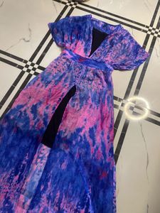 Tie-Dye Maxi Dress with Slits