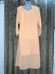 Peach Embroidered Kurta