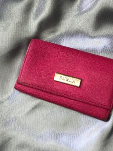 Furla Pink Leather Key Holder Authentic