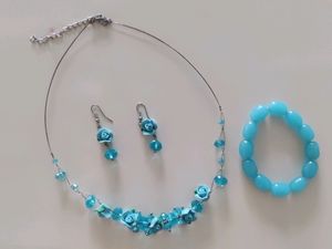 Beautiful Sky Blue Colour Jewellery Set