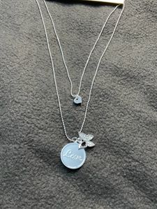 Double chain Silver necklace.