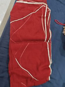 Red Printed Anarkali Kurta Set