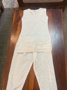 White Embroidered Kurta Set
