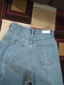 Distressed Wide-Leg Jeans