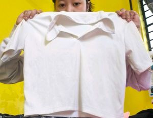 white and black crop top