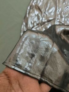 ZARA Silver Maxi Dress with Rheinstone Straps