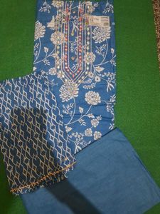 Blue Floral Kurta Set