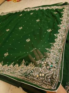 Stone Work Green Nice Saree ✨