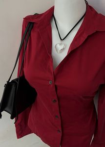 Red Fitted Shirt Women
