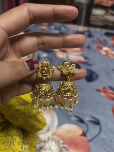 Golden Jhumka Earrings